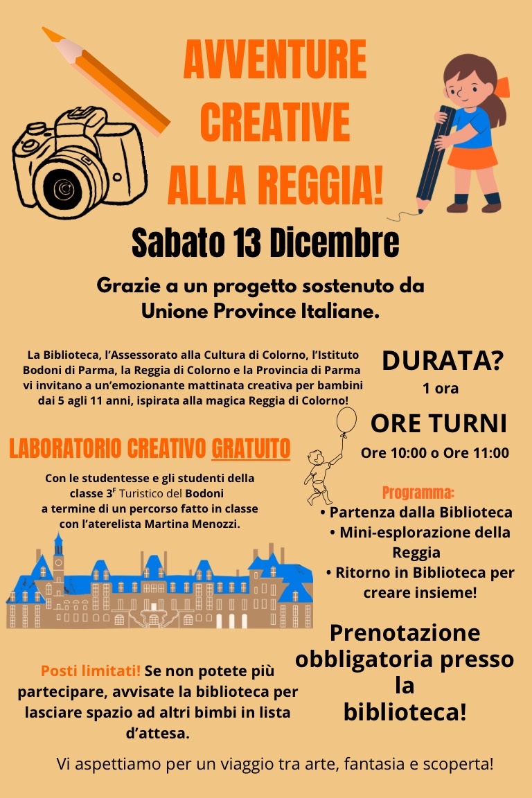 AVVENTURE CREATIVE ALLA REGGIA!
