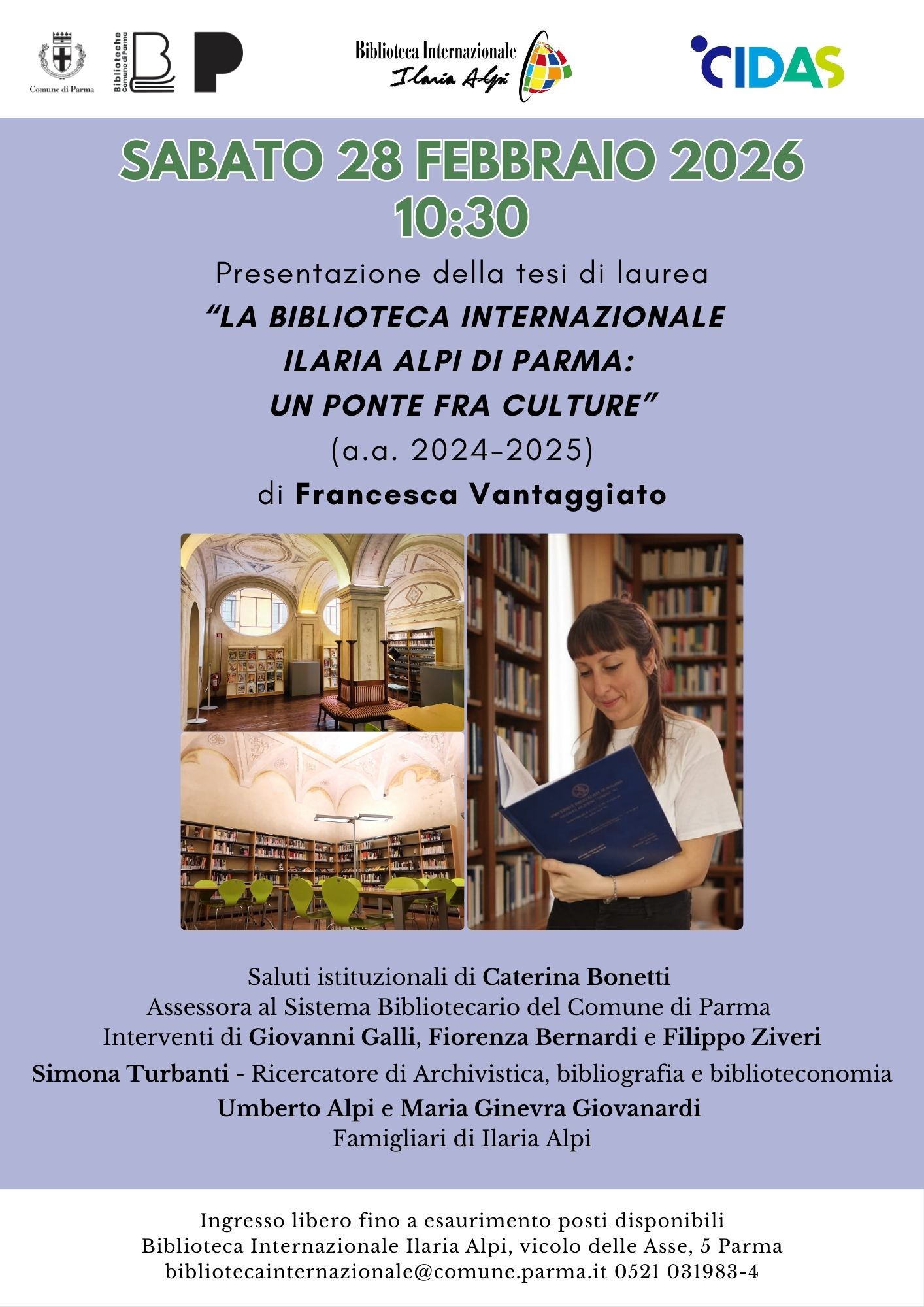 &ldquo;LA BIBLIOTECA INTERNAZIONALE ILARIA ALPI DI PARMA: UN PONTE FRA CULTURE&rdquo; di Francesca Vantaggiato